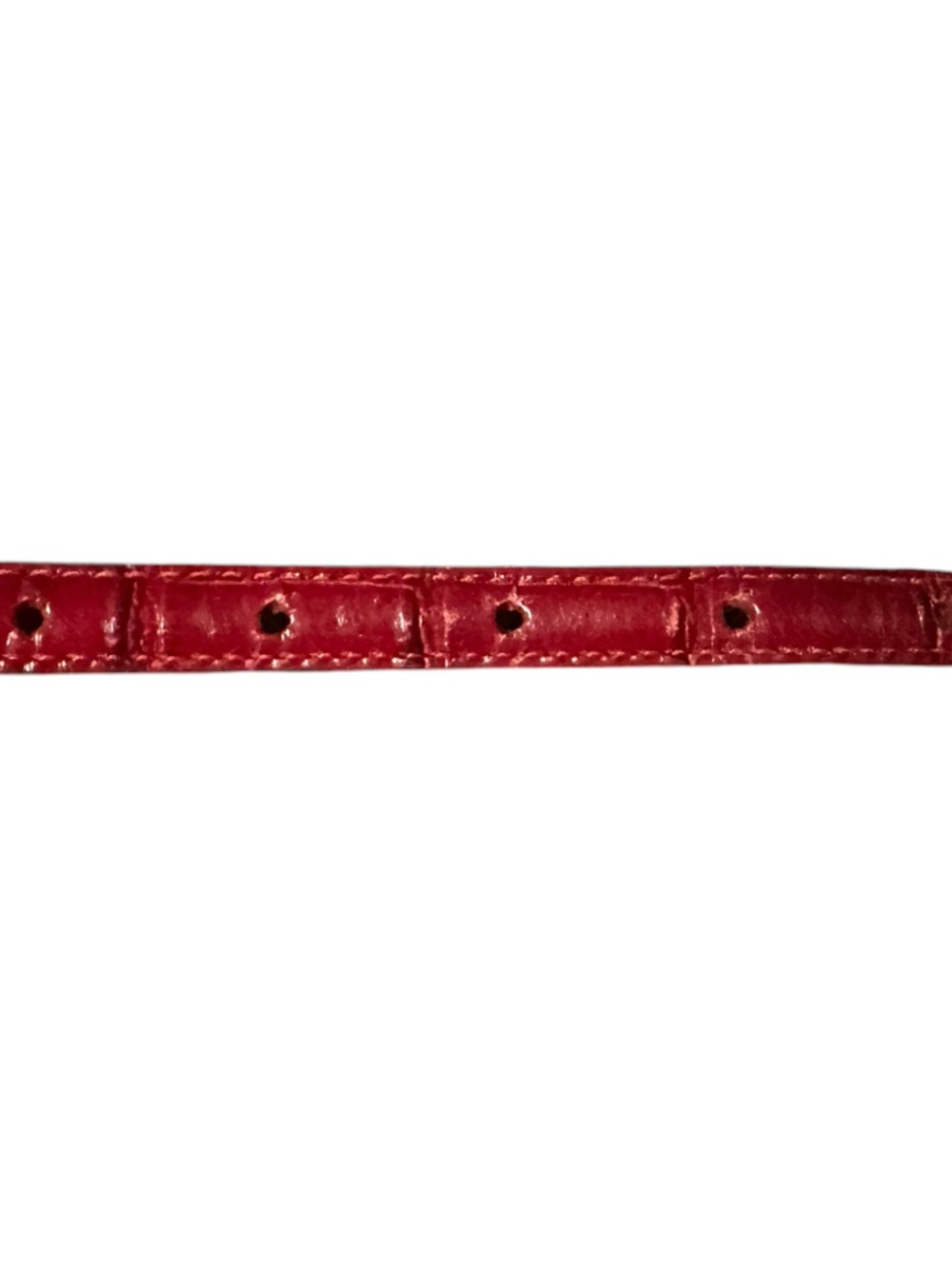 Brighton Croc Embossed Red Leather Belt Heart Charm Skinny Womens Size S 28 - Picture 5 of 9